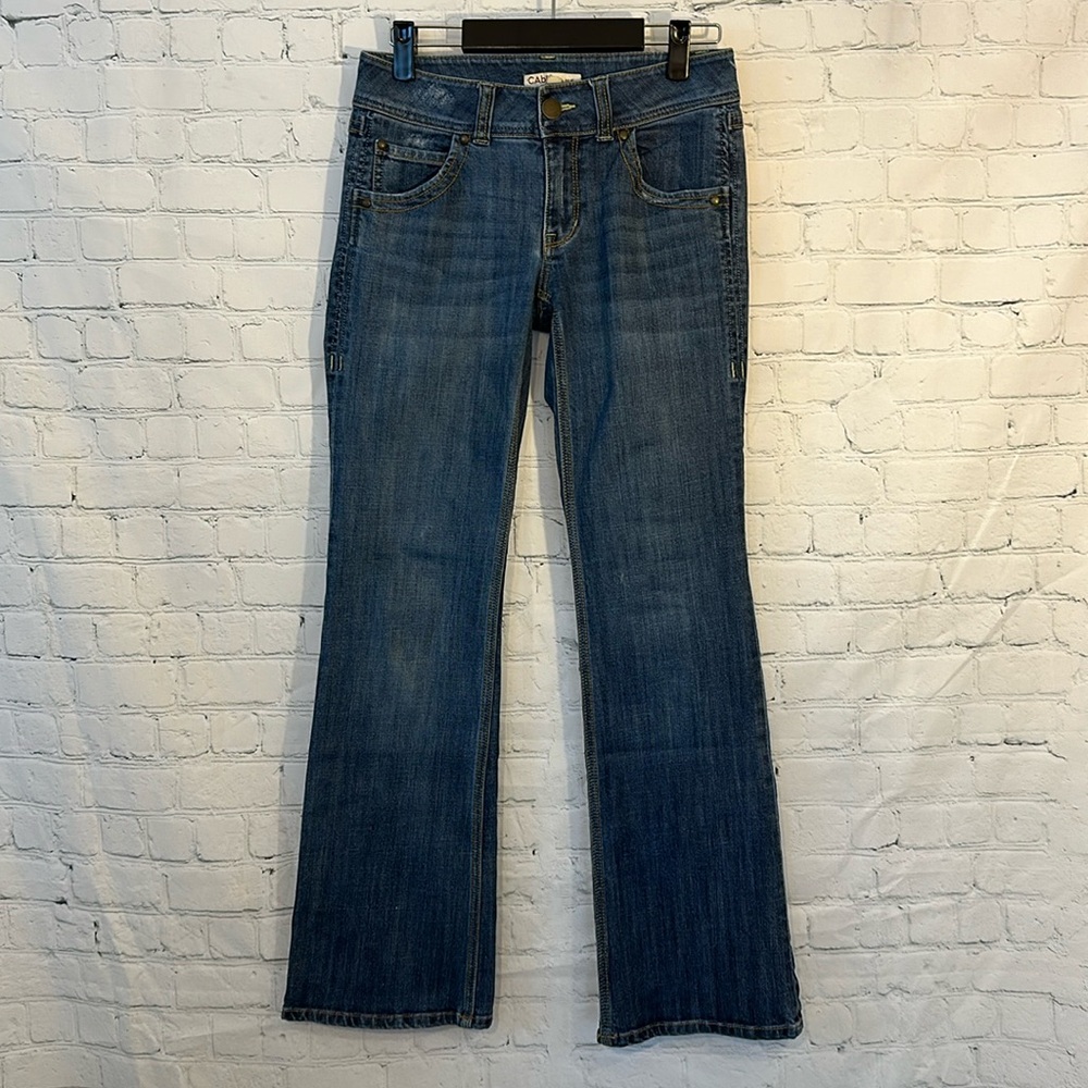 Cabi flare slightly distressed jeans